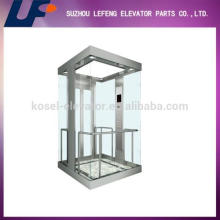 Elevador de observação com vidro panorâmico, elevador de vidro pequeno elevador